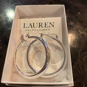 Ralph Lauren Silver-Tone Gradual Hoop Earrings